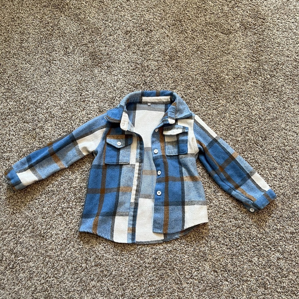 Kids Blue Plaid Shirt